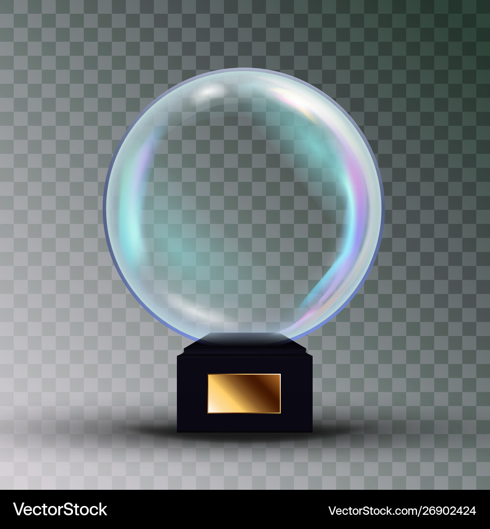 Empty snow globe shadows reflection Empty snow globe shadows reflection vector image