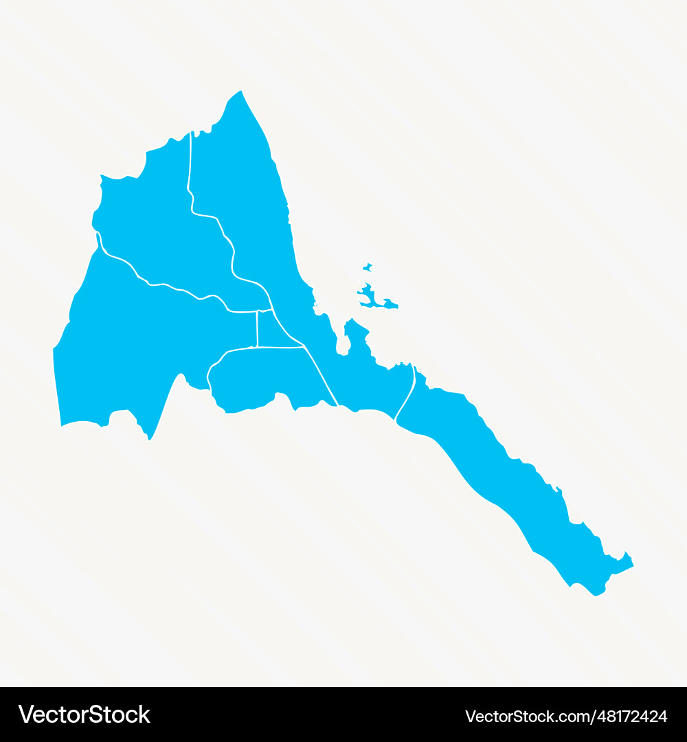 Flat design map of eritrea with details vector image