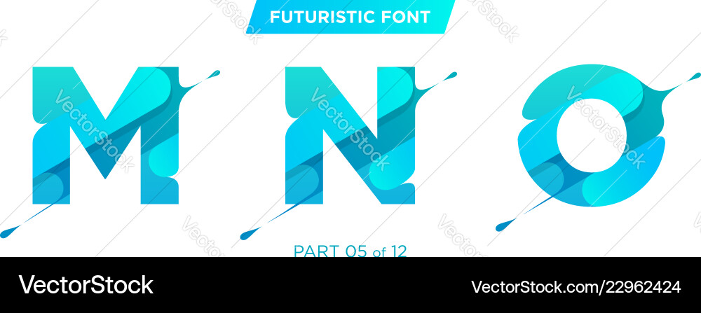 Geometric Rounded Font - Techno Vibes vector image