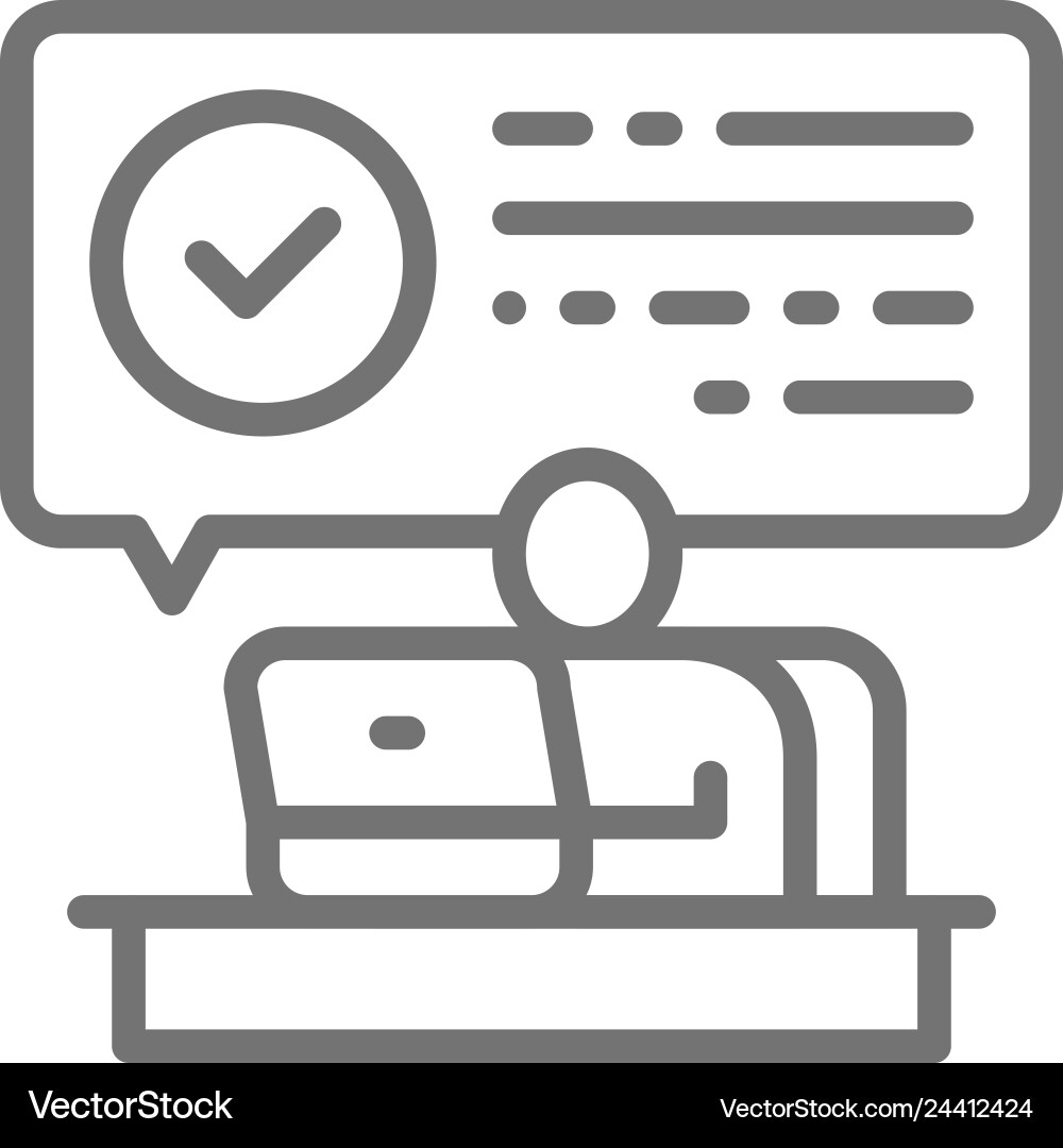 Man at computer received letter with confirmation Man at computer received letter with confirmation vector image