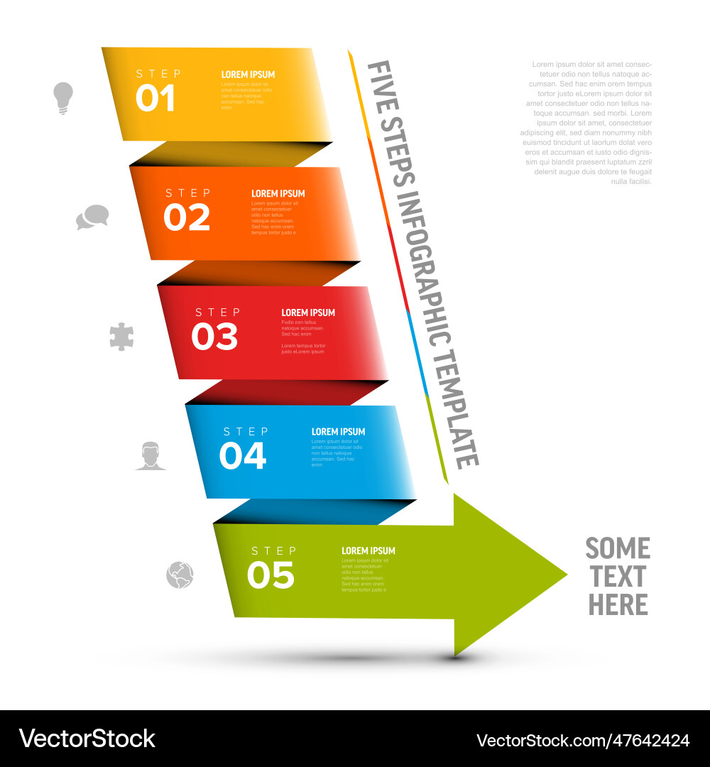 Progress with four diagonal steps and big arrow Progress with four diagonal steps and big arrow vector image