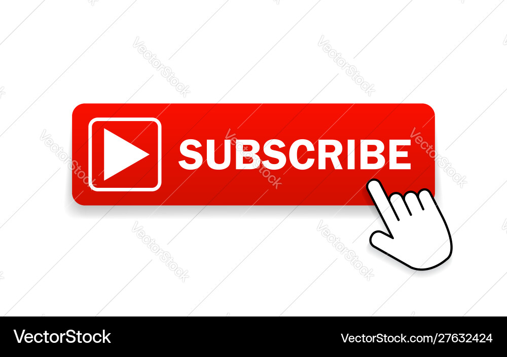 Red Subscribe Button - Channel Icon Vector Image