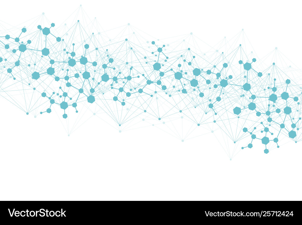 Science network pattern connecting lines and dots vector image