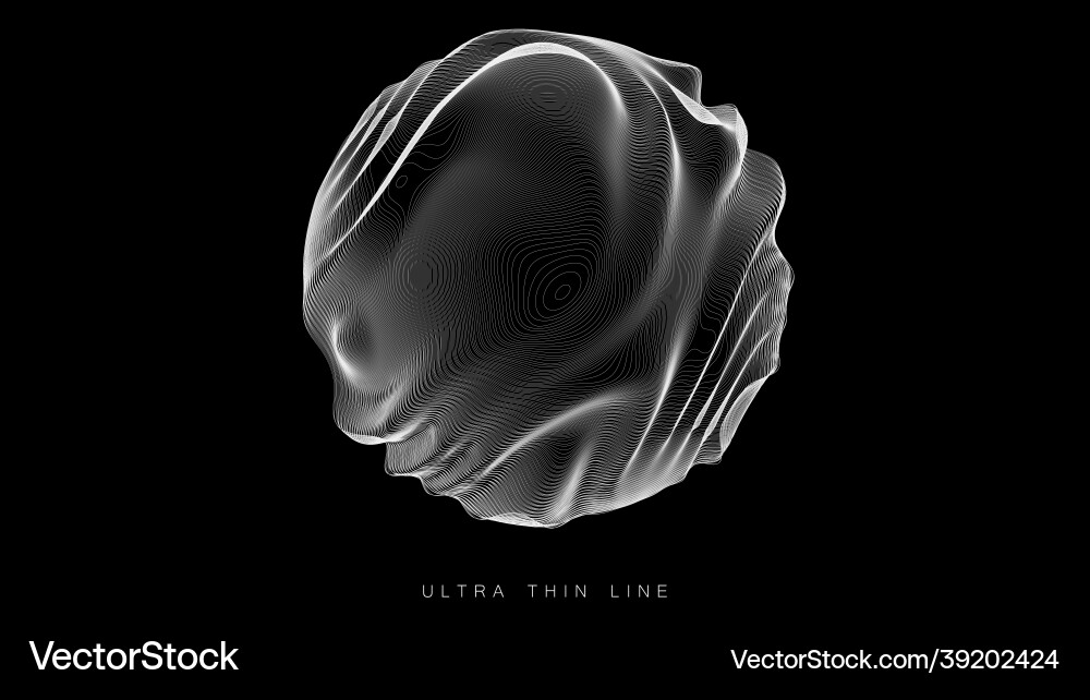 Ultra thin line fluid geometry dynamic Ultra thin line fluid geometry dynamic vector image