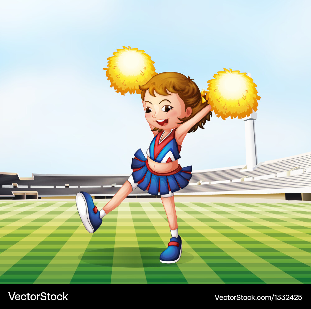 A soccer field with cheerdancer Vector Image