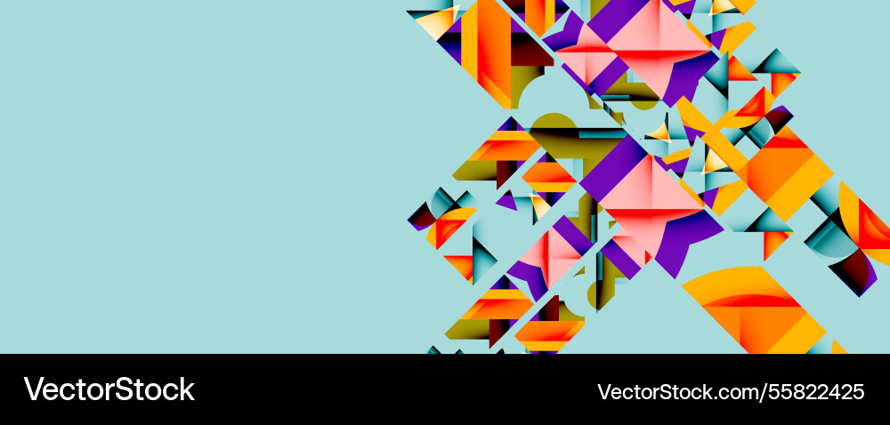 Abstract geometric composition with interlocking Vector Image