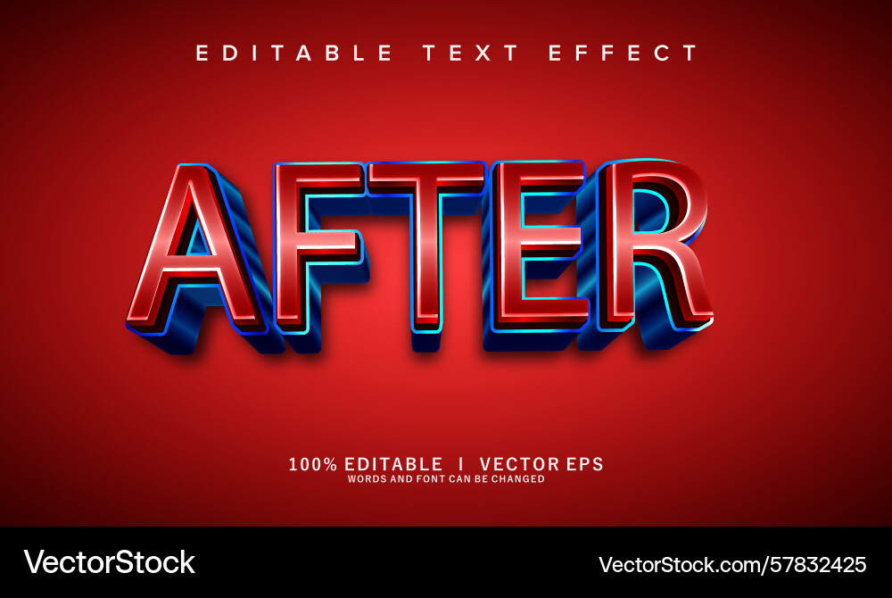 After text effect with modern style design After text effect with modern style design vector image