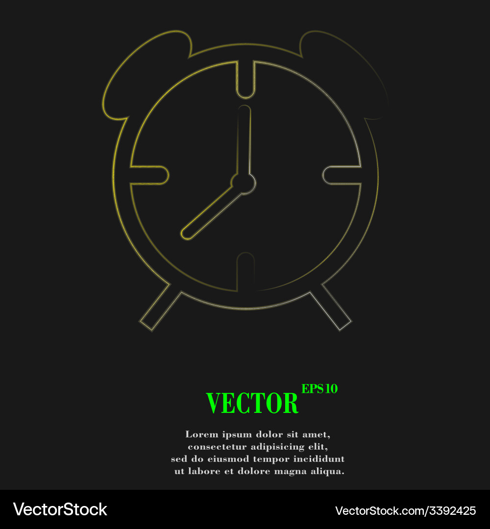 Alarm clock icon symbol flat modern web design vector image