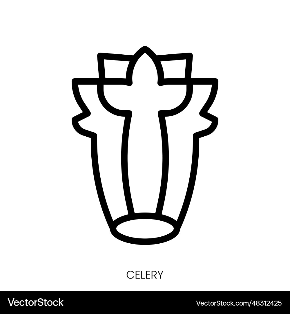 Celery icon line art style design isolated Celery icon line art style design isolated vector image