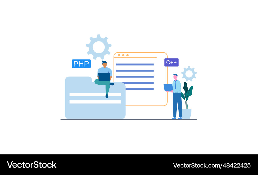 Development concept software process w Development concept software process w vector image