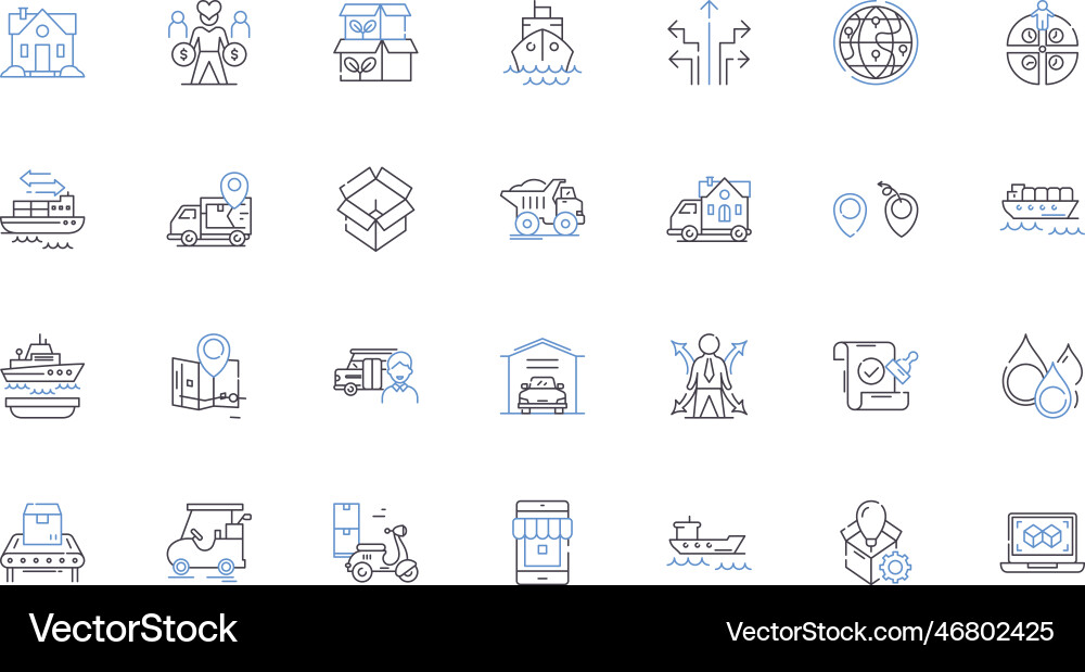 Dispatch services line icons collection Dispatch services line icons collection Vector Image