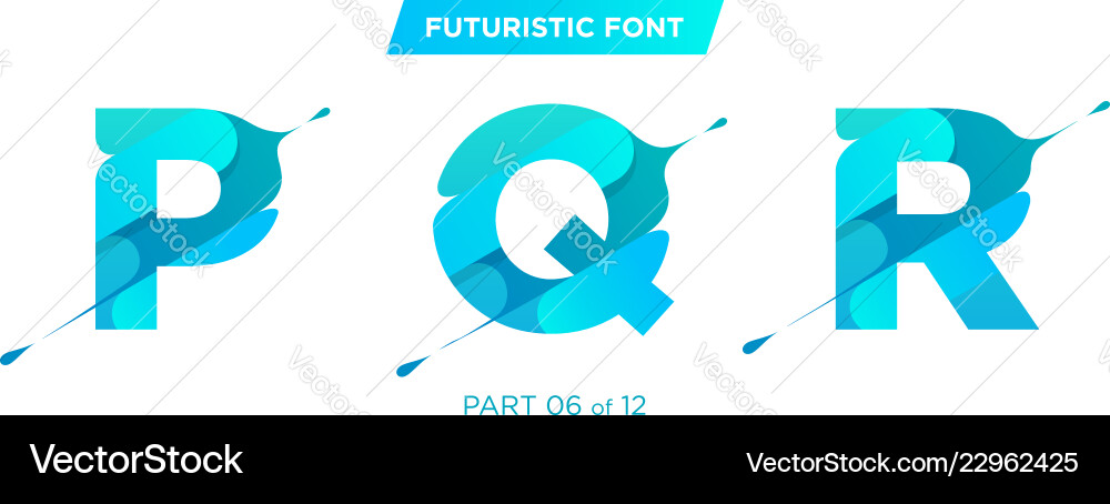 Dynamic Wave Font - Expressive Typeface vector image