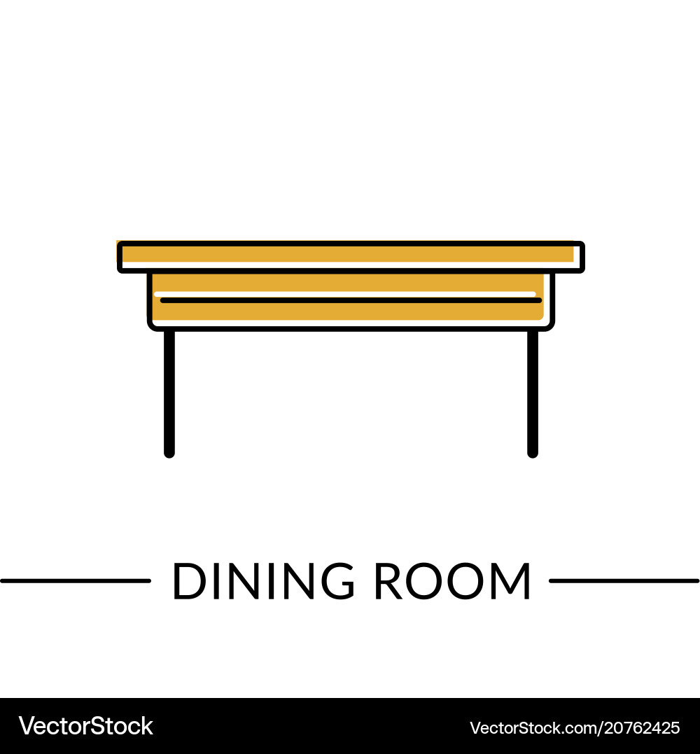 Extendable table room line icon Vector Image