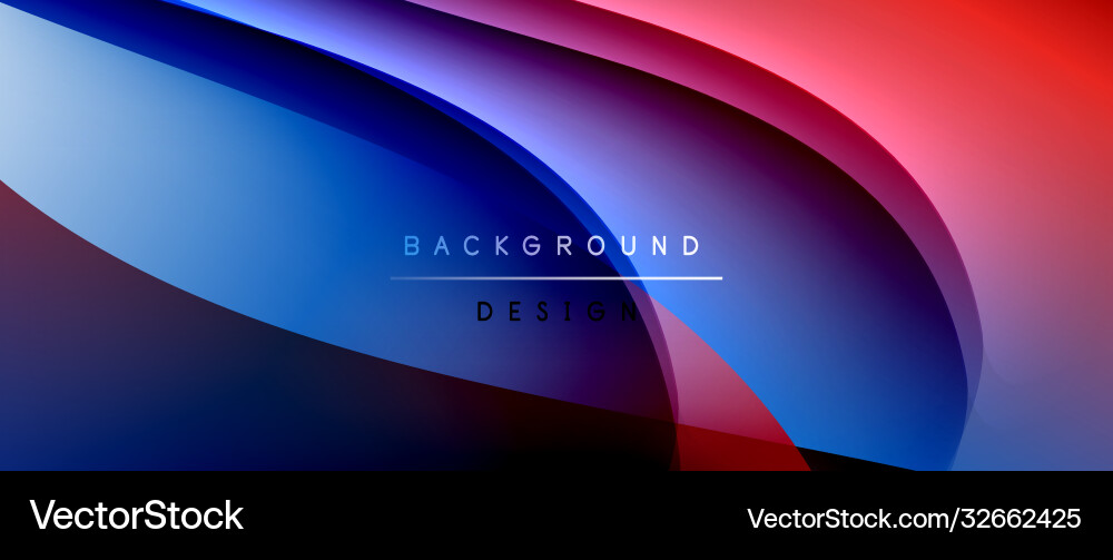 Fluid gradient waves with shadow lines and glowing Vector Image