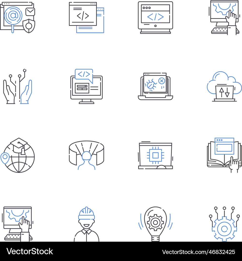 Information architecture line icons collection Information architecture line icons collection vector image