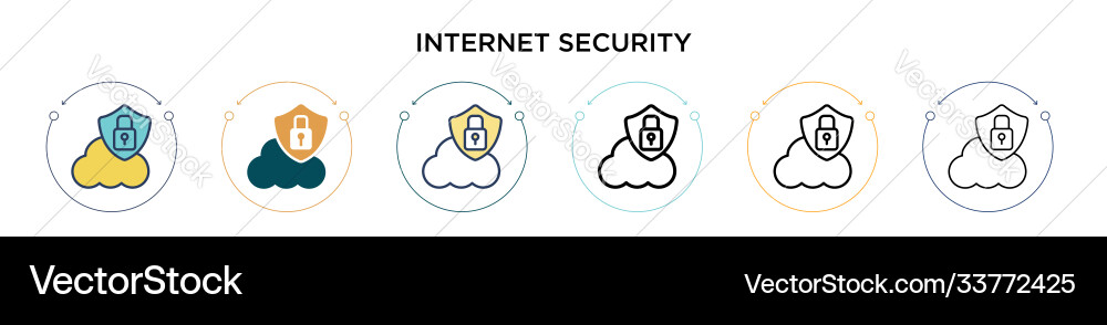Internet security icon in filled thin line Internet security icon in filled thin line vector image