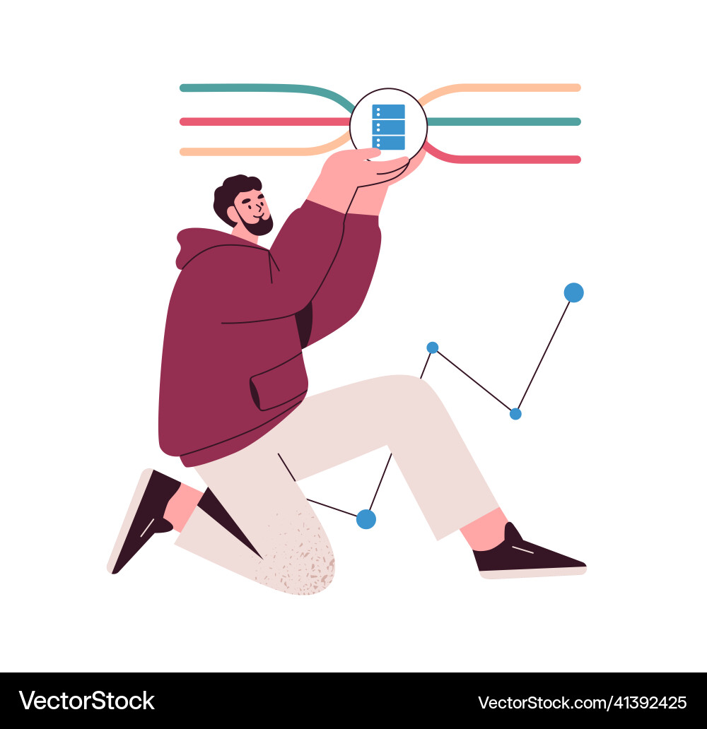 Logic and ordered structure concept person Logic and ordered structure concept person vector image