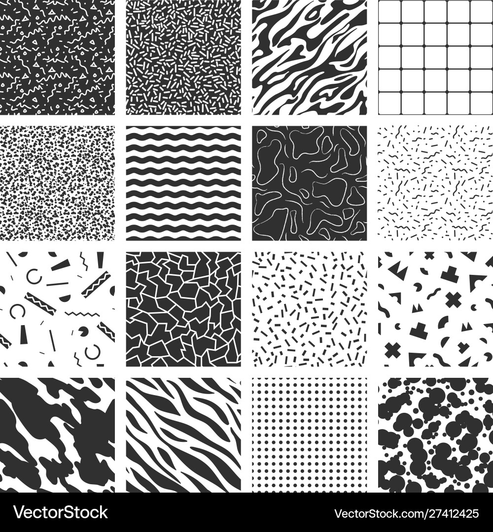 Memphis Style Patterns vector image