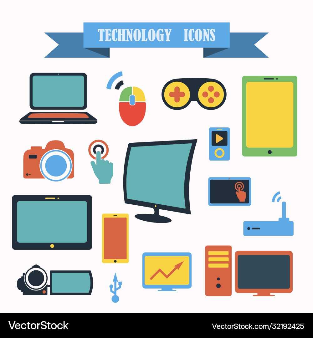 Multicolored icons with tape on topic Multicolored icons with tape on topic vector image