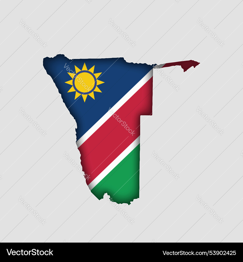 Namibia map with flag in body Vector Image