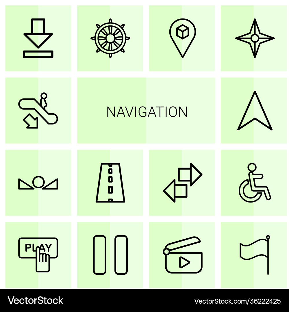 Navigation icons vector image