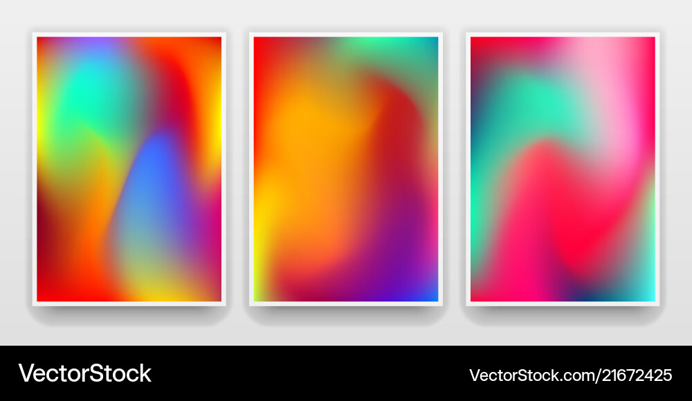 Posters mock-up with vibrant color gradient vector image