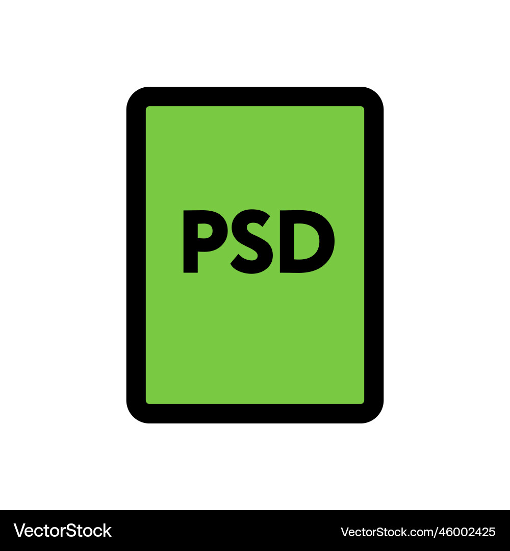 Psd file icon line isolated on white background Psd file icon line isolated on white background Vector Image