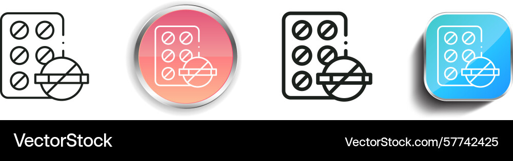 Quit smoking icon thin linear regular and button vector image