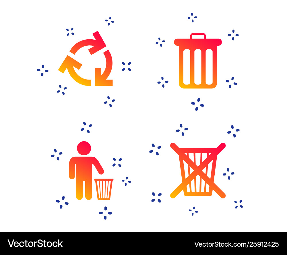 Recycle bin icons reuse or reduce symbol Vector Image