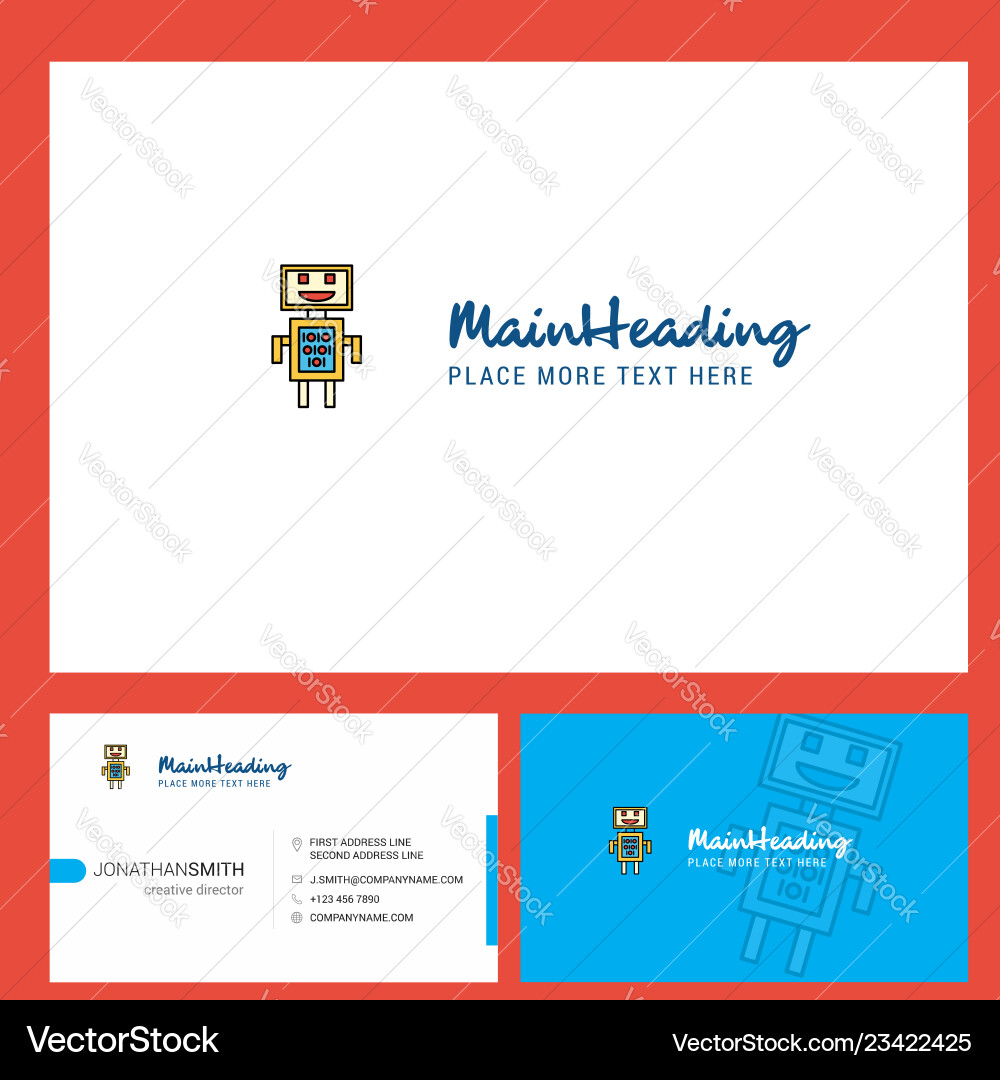 Robots logo design with tagline front and back Robots logo design with tagline front and back vector image