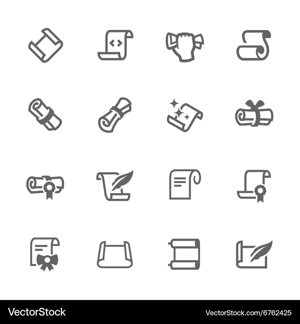 Scrolls and Papers Icons vector image