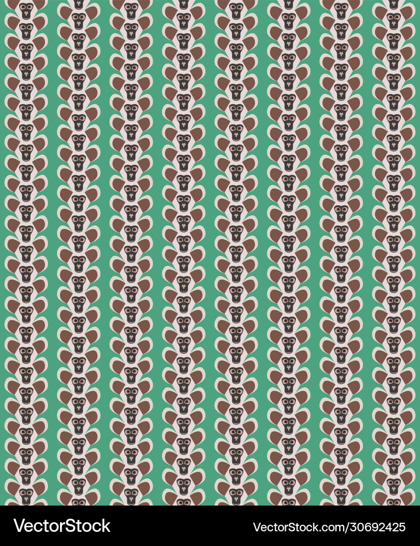 Seamless pattern abstract monkey heads Vector Image