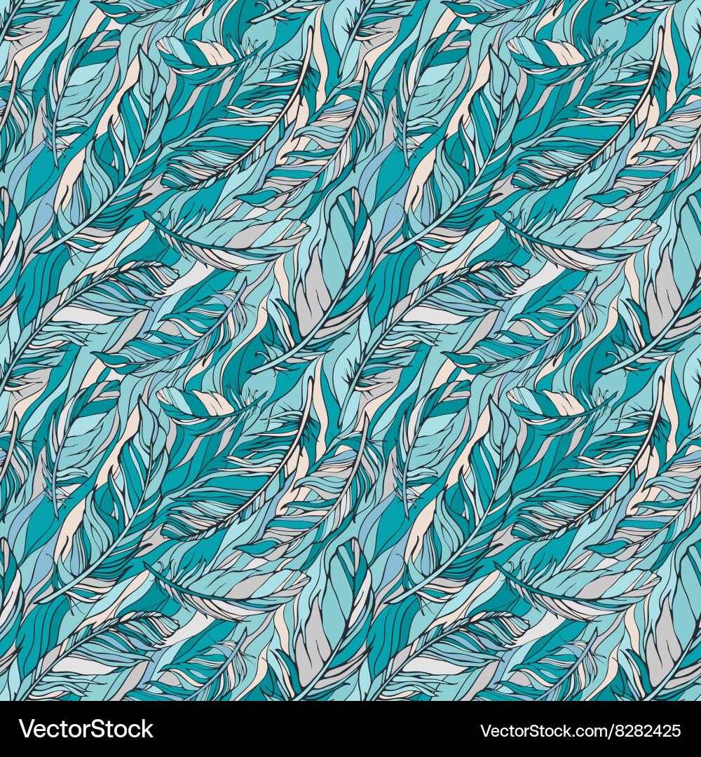 Seamless pattern with feathers Vector Image