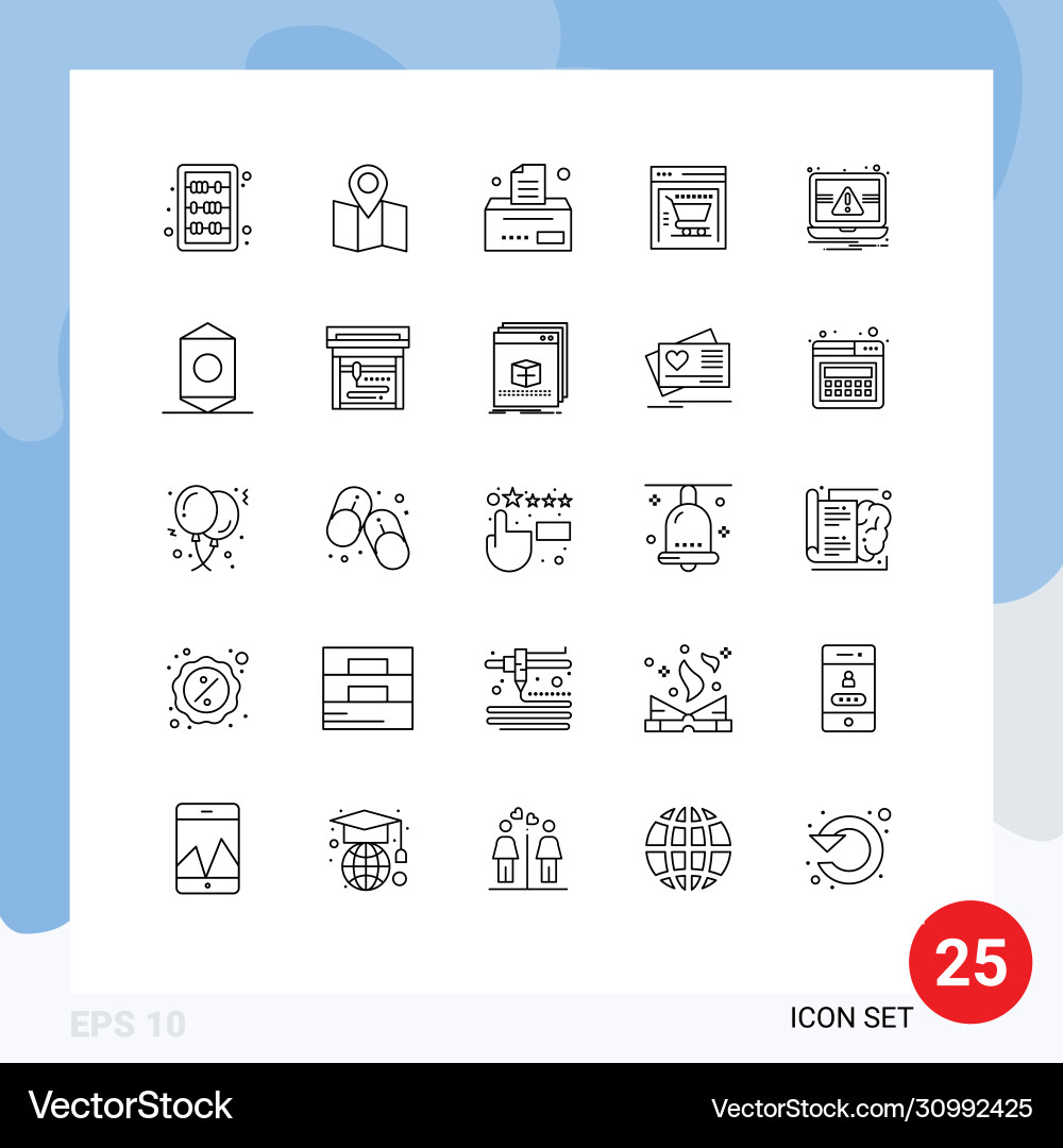 Set 25 lines on grid for candy notification Vector Image
