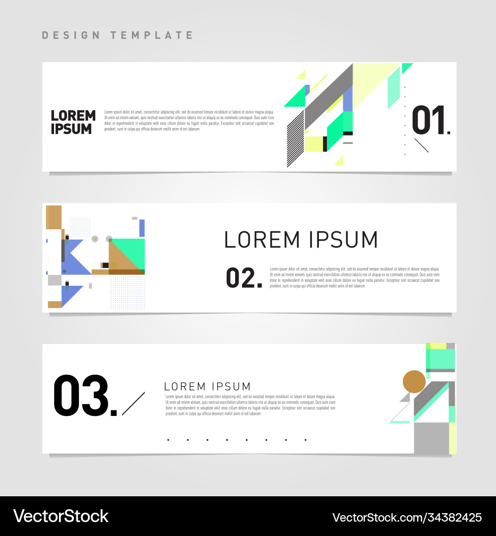 Set abstract banner web design template retro Vector Image