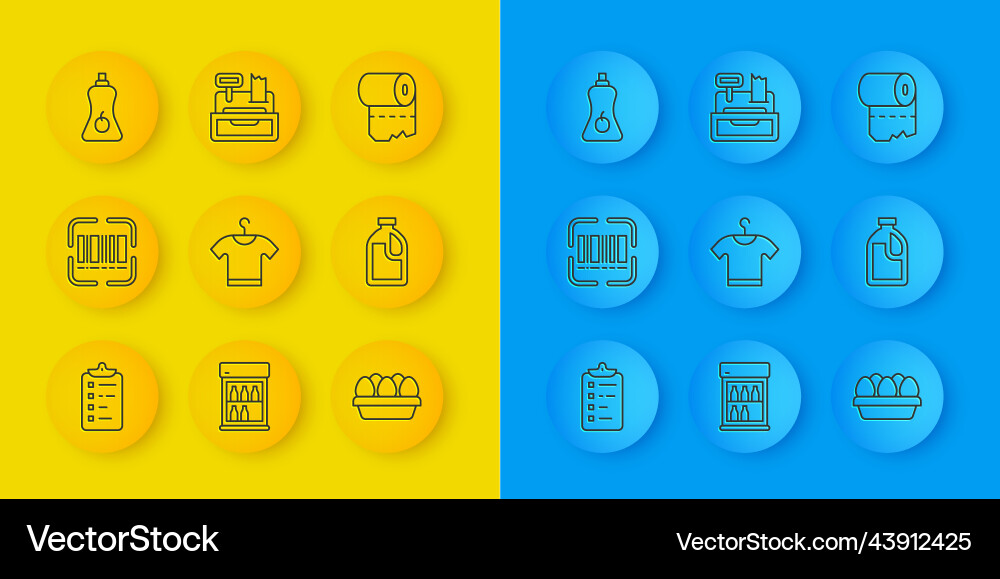 Set line shopping list scanner scanning bar code Set line shopping list scanner scanning bar code Vector Image