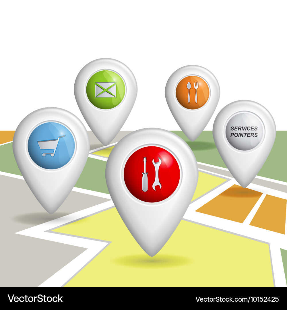Set of round 3d pointers Vector Image