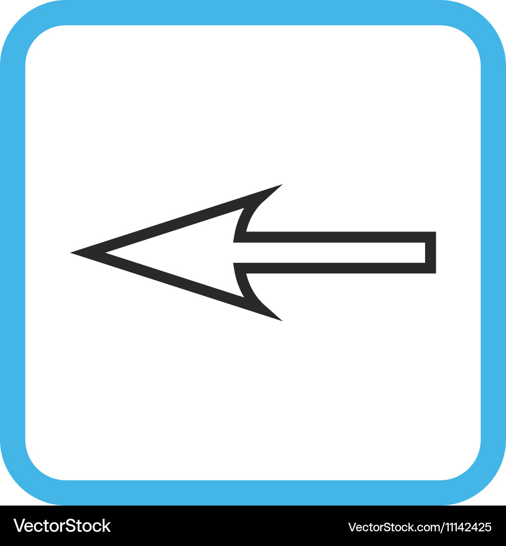 Sharp arrow left icon in a frame vector image