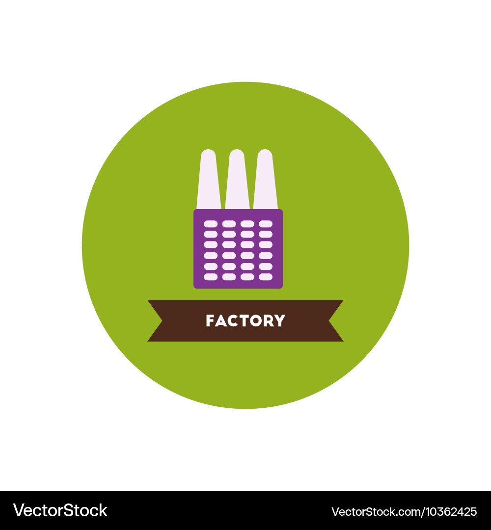 Stylish icon in color circle building factory Vector Image