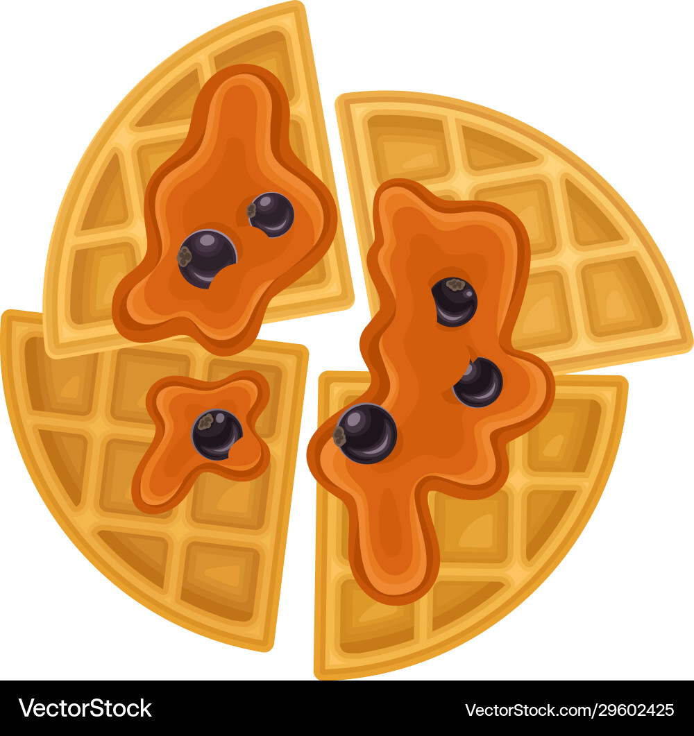 Triangle shaped waffles with textured surface Triangle shaped waffles with textured surface Vector Image