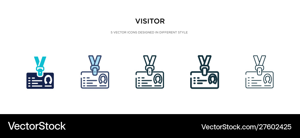 Visitor icon in different style two colored Visitor icon in different style two colored vector image