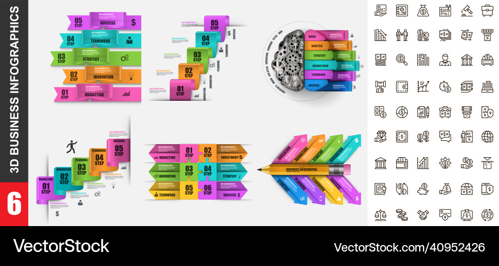 3D Infographic Business Template Vektorbild