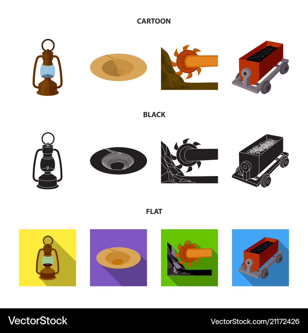 A miner lamp funnel mining combine vector image