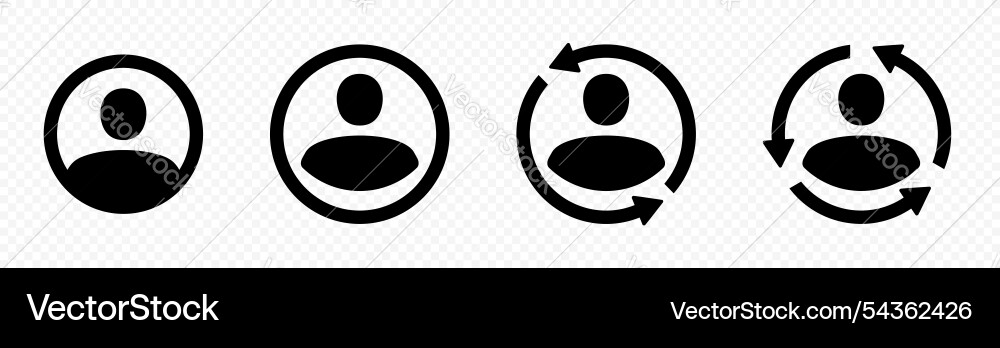 Abstract icon of a person with circle and arrow Abstract icon of a person with circle and arrow vector image