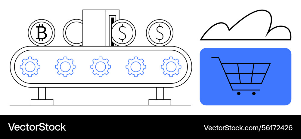 Automated payment processing with digital Vector Image