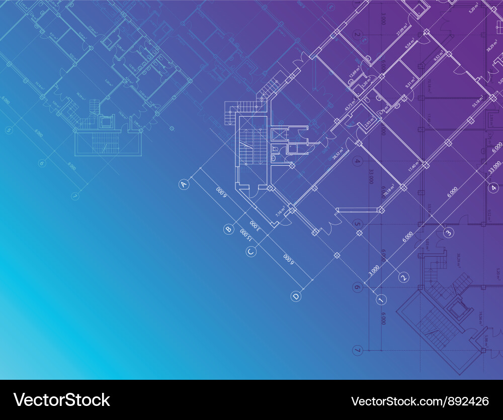 Blueprint Architectural Background Vector Image