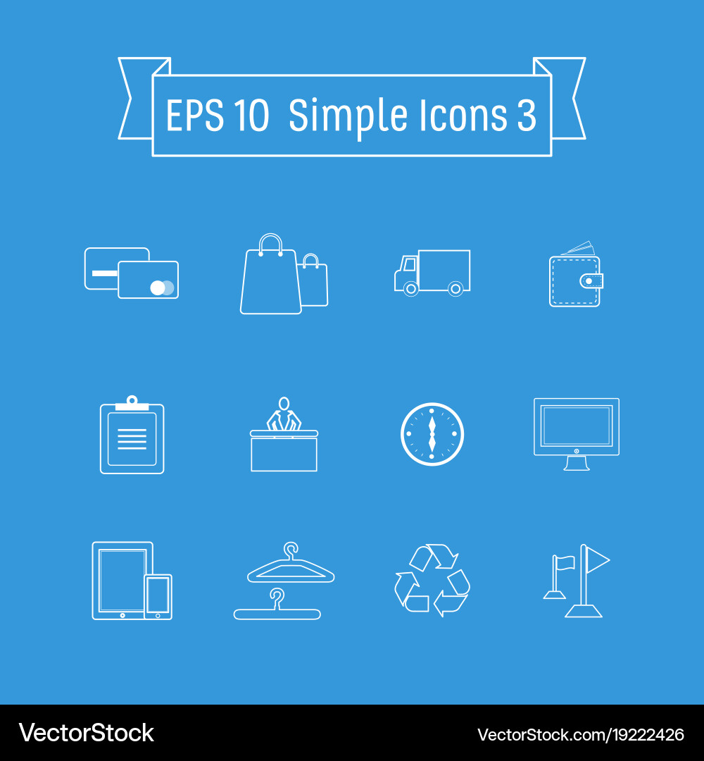 Buttons icon set web symbol Vector Image