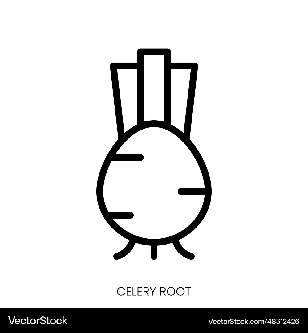 Celery root icon line art style design isolated Celery root icon line art style design isolated vector image