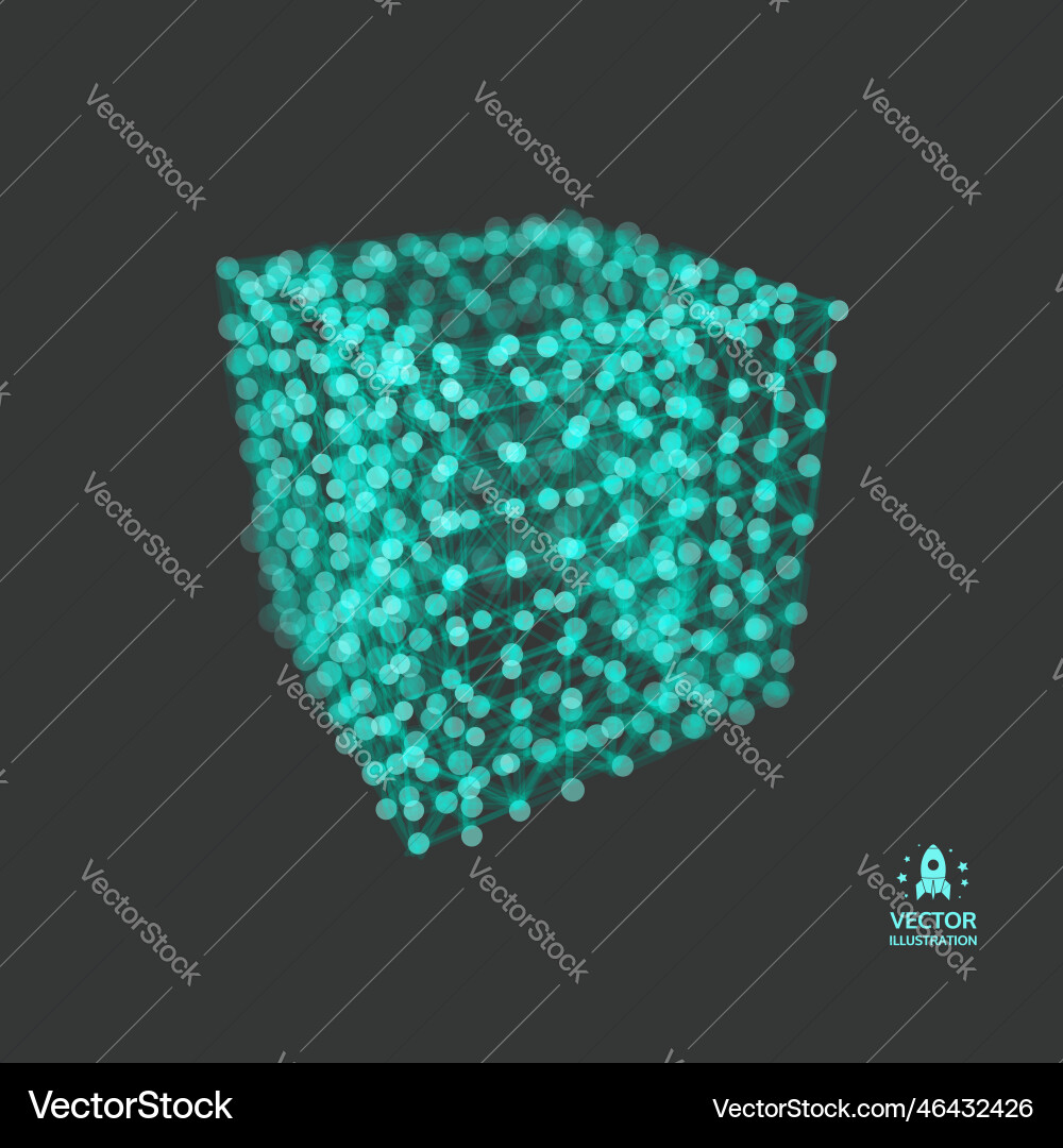 Cube connection structure 3d grid design Cube connection structure 3d grid design Vector Image