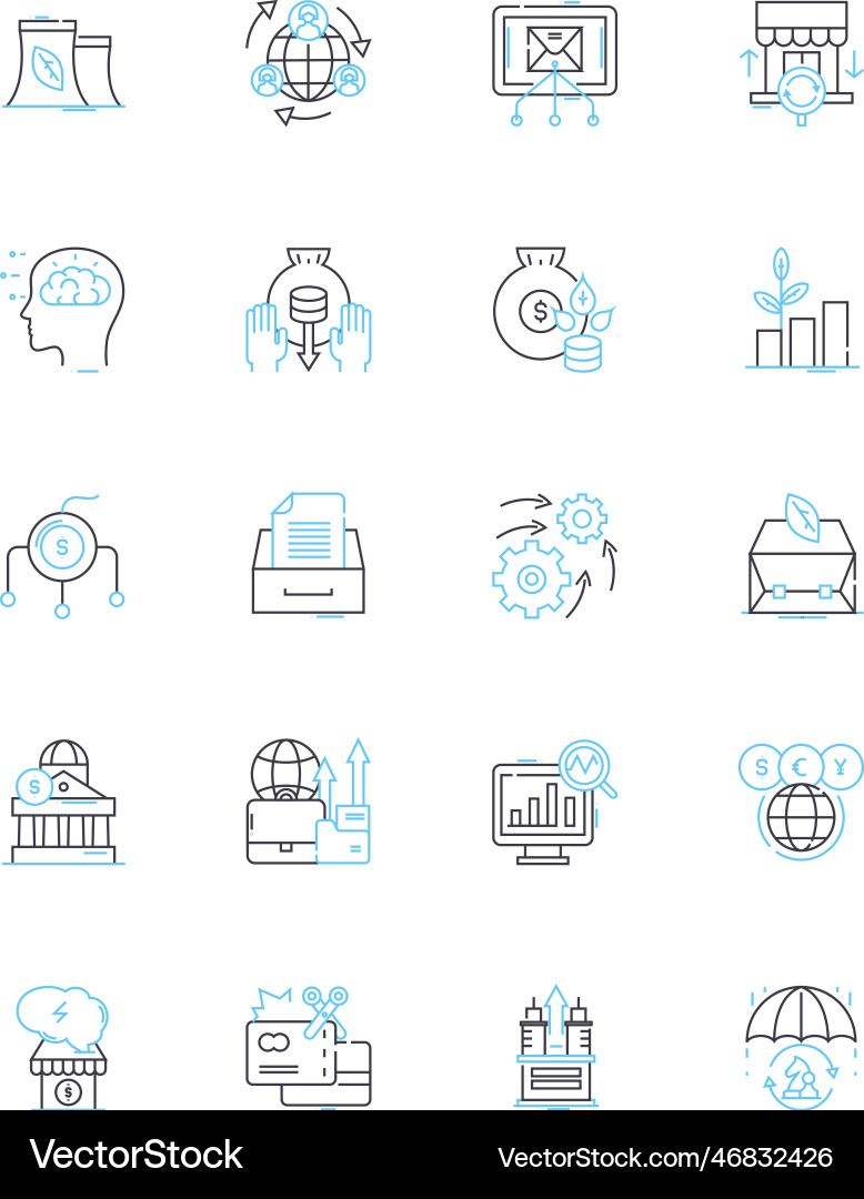 Digital technology linear icons set Digital technology linear icons set vector image